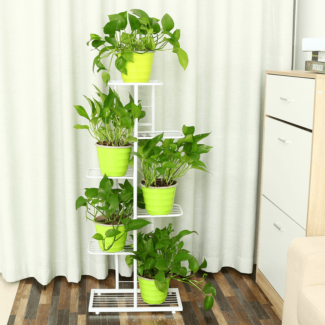 6 Layers Iron Flower Stand Pot Retro Plant Display Shelves Home Garden Decor - MRSLM