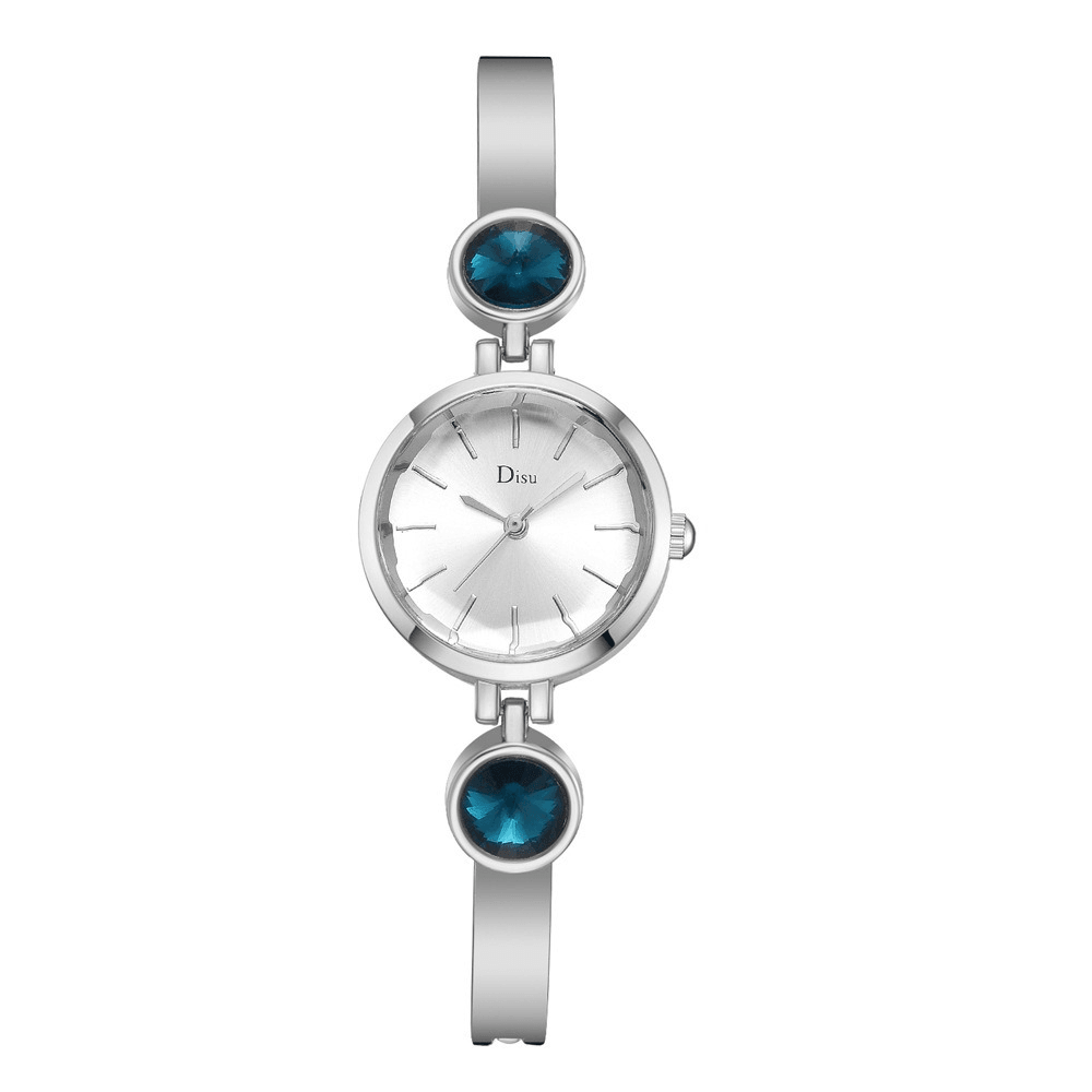 Elegant Big Crystal Alloy Strap Slim Ladies Dress Bracelet Women Simple Dial Quartz Watch - MRSLM
