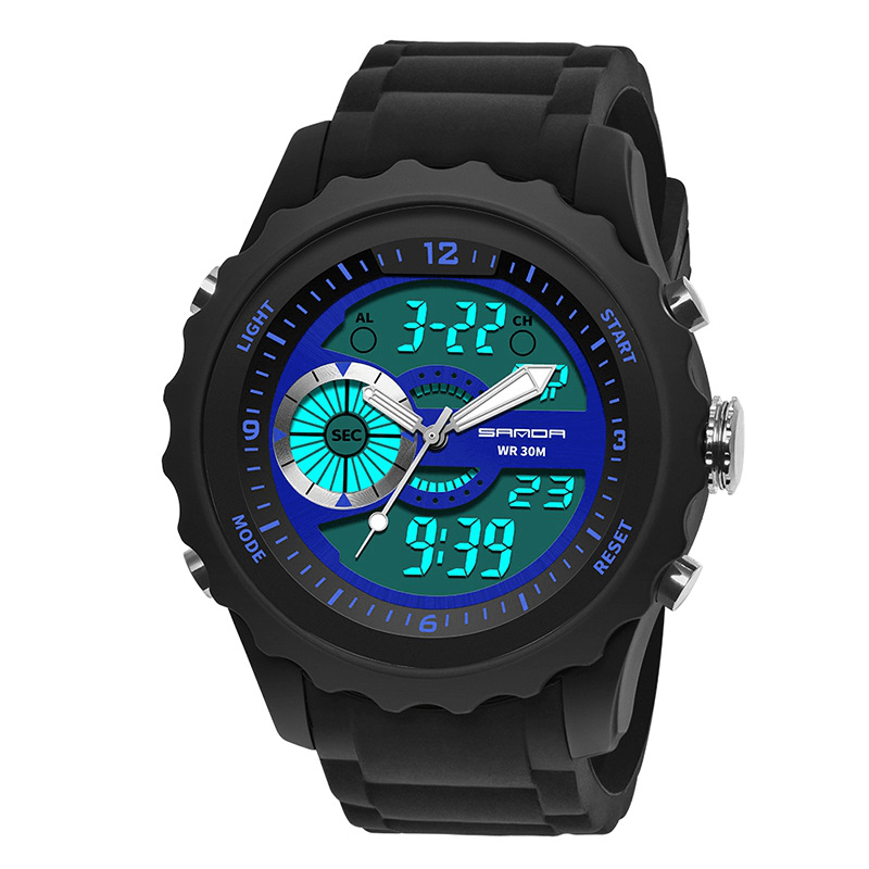 SANDA 769 Sport Men Watch Luminous Date Week Display Dual Time Waterproof Outdoor Digital Watch - MRSLM