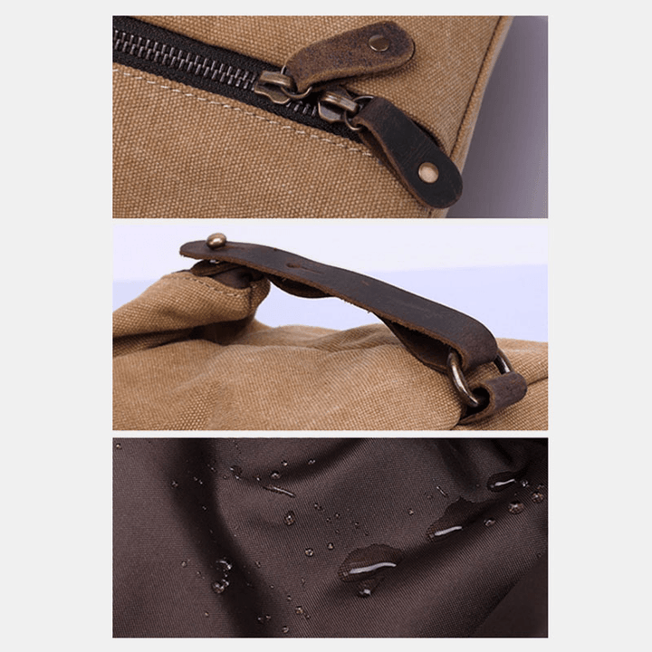 Men Canvas Large Capacity Waterproof Wear-Resistant Vintage Clutch Bags Wash Bags Cosmetic Bag - MRSLM