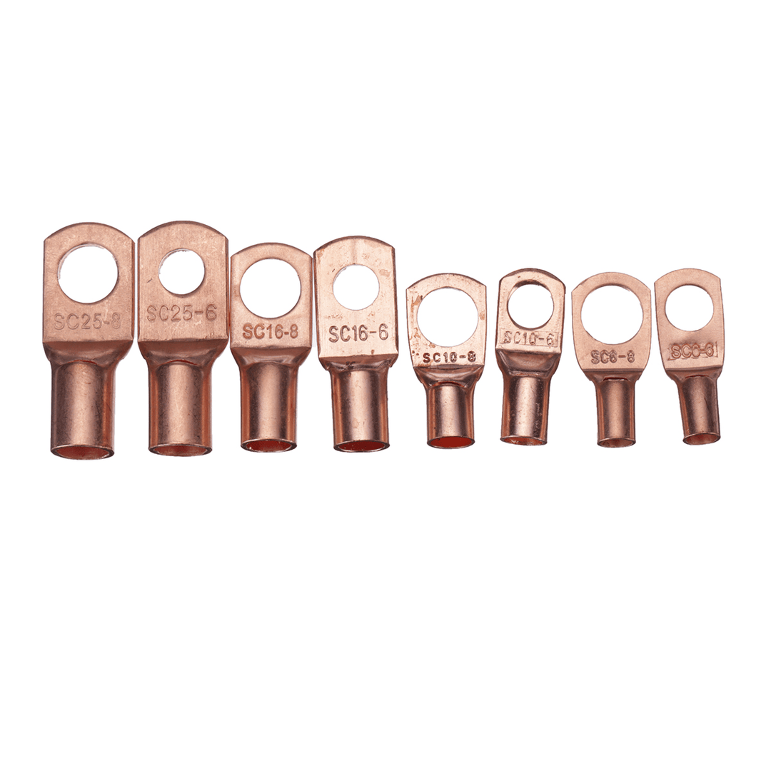 60Pcs Copper Ring Lug Terminal with Box Cable Lugs Crimp Terminals Wire Connector Terminal - MRSLM