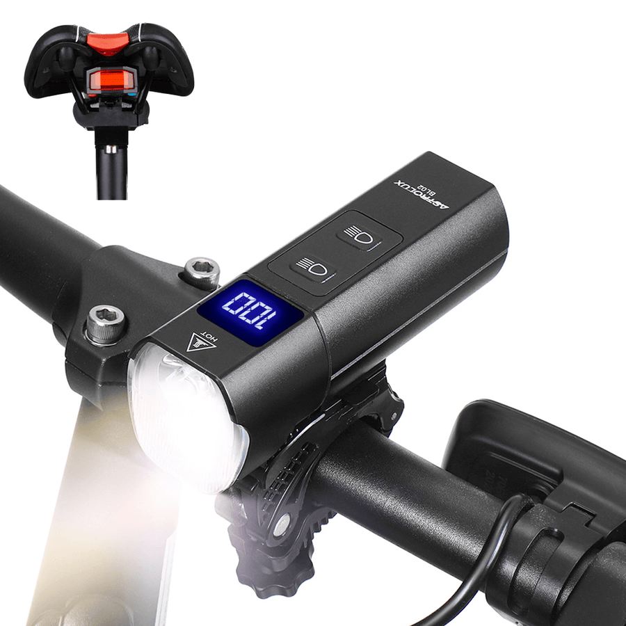 Astrolux® BL02 Bike Light Set 1200Lm 5 Modes Headlight+Wireless Rear Light Remote Control Alarm Lock with Mount Bracket - MRSLM