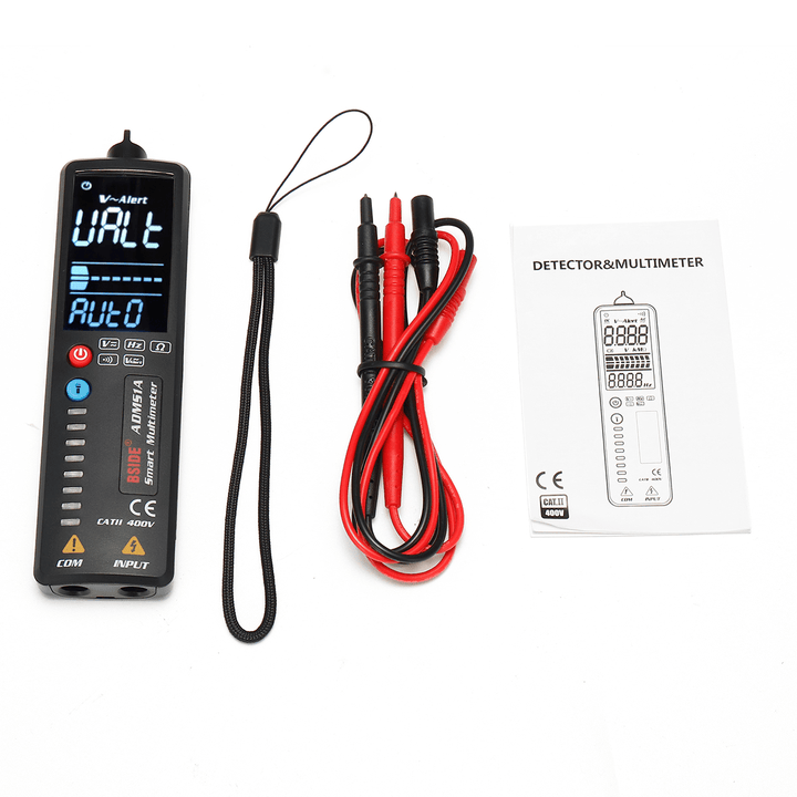 BSIDE 2.4-Inch Digital Multimeter LCD Non-Contact AC DC Voltage Test Pen Hidden Wire Detector 3-In-1 Measuring Tools - MRSLM
