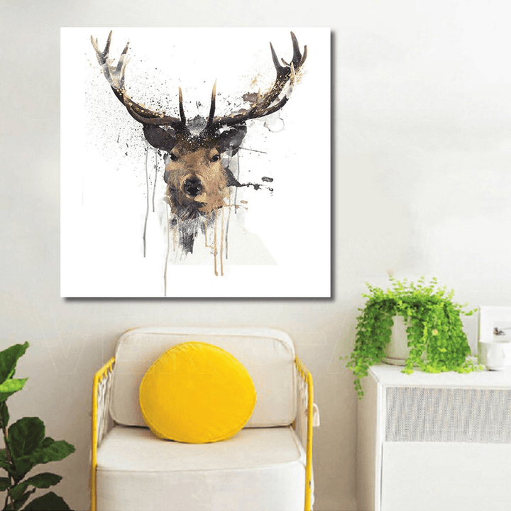 16'' Abstract Stag Deer Canvas Picture Printed Paintings Décor Framed / Unframed - MRSLM