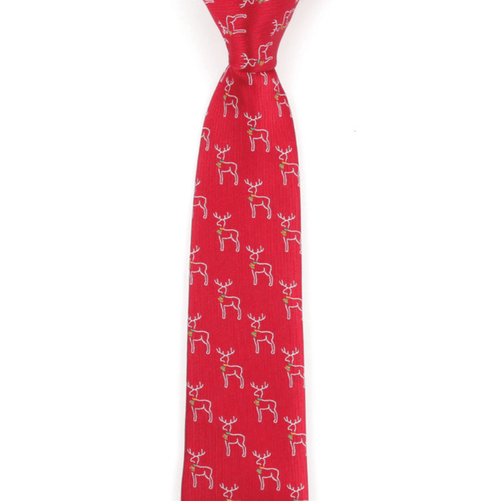Men'S Christmas Print Polyester Silk Tie - MRSLM
