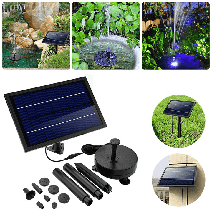 Solar Powered Water Pond Filter Pump Submersible Fish Tank Power Fountain Water Pump for Home Garden - MRSLM