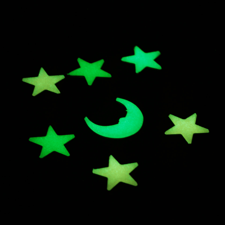 20Pcs Moon Stars Noctilucence Wall Decal Colorful Fluorescent Home Kid Room Decor Gift - MRSLM