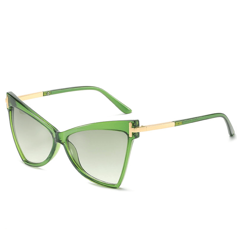 Fashion Triangle T-Shaped Ocean Color Cat Eye Glasses - MRSLM