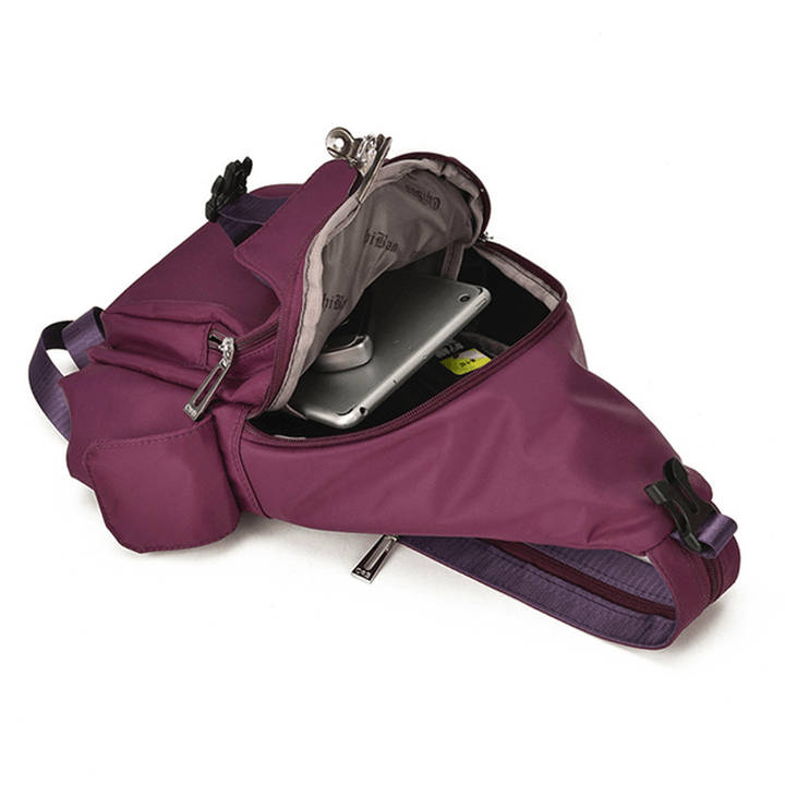 Women Nylon Multifunctional Waterproof Crossbody Bag Backpack Leisure Travel Chest Bag Baby Bag - MRSLM