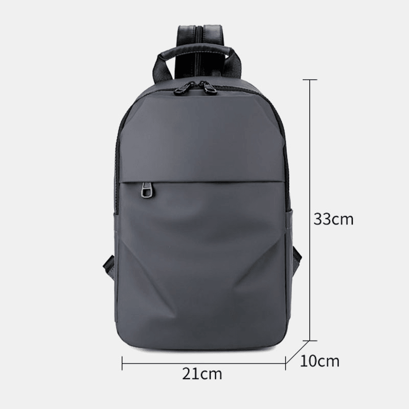 Waterproof Business Casual Solid with Earphone Hole Backpack Crossbody Bag Chest Bag for Male - MRSLM