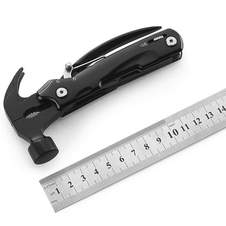 HUOHOU 10 in 1 Multi-Functional Tool Hammer Folding Knife Screwdriver Wrench Nail Hammer with Safety Lock - MRSLM