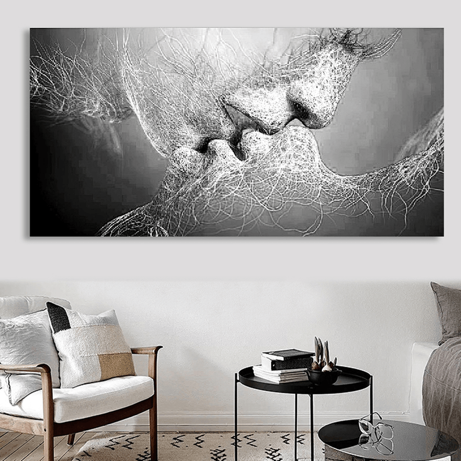 Black & White Love Wall Art Picture Print Abstract Arts on Paintings for Room Decorations - MRSLM