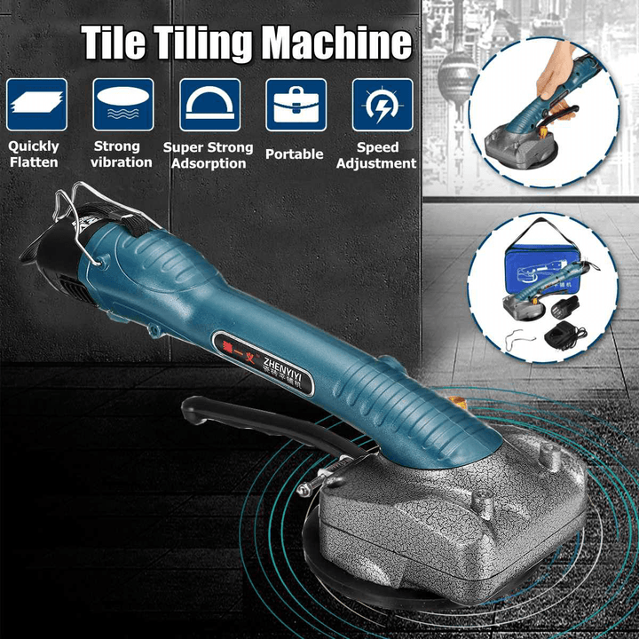 Portable Tile Vibrators for 800X800Mm Tiles Floor Plaster Machine Tile Laying with Battery Automatic Floor Vibrator Leveling Tool with One Batery - MRSLM