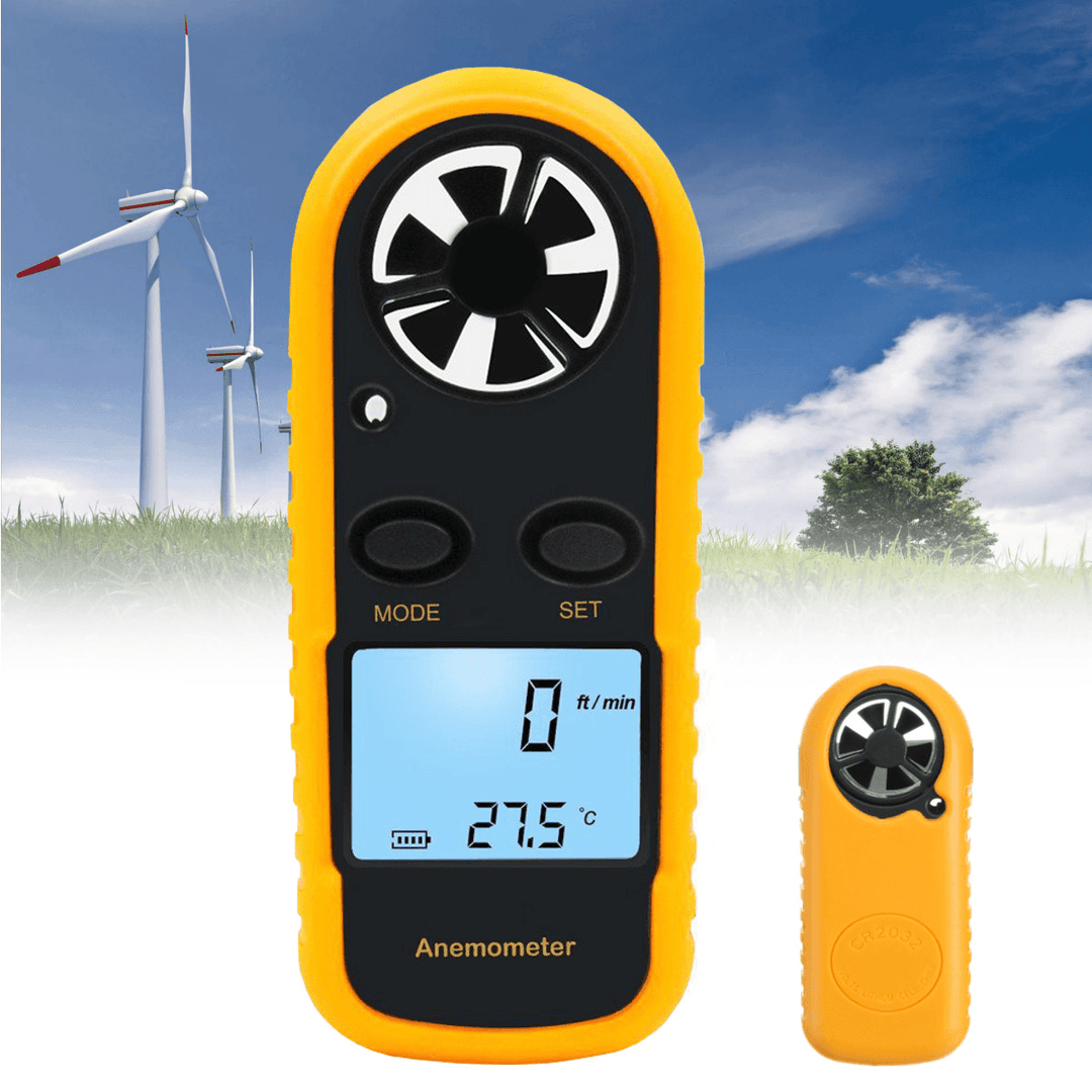 Digital LCD Anemometer Thermometer Air Wind Speed Meter Temperature Tester - MRSLM