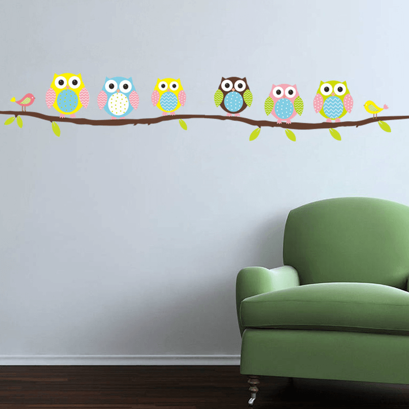 Owl Branch Tree Children Bedroom Living Room Living Room Wall Sticker Waterproof Can Be Removed - MRSLM