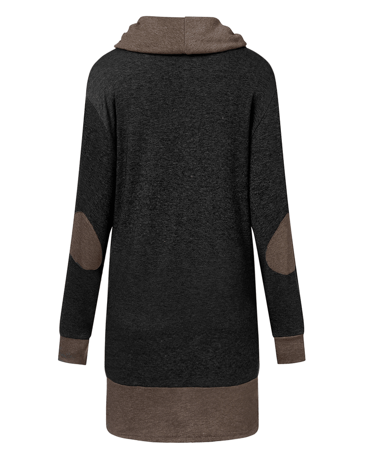 Women Pullover Long Sleeve Patchwork Casual Sweatshirt - MRSLM