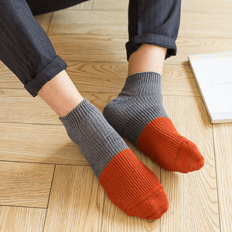 Men Cotton Patchwork Breathable Tube Socks - MRSLM