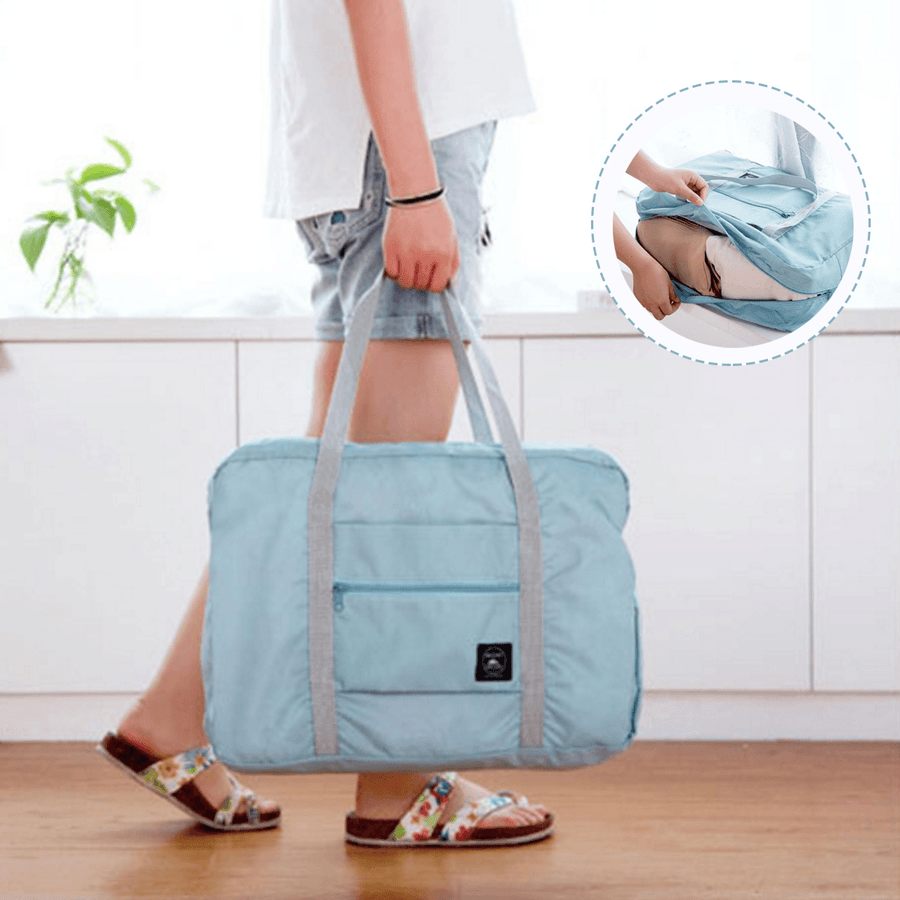Portable Reusable Folding Travel Handbag Cosmetic Strong Carrier Storage Bag - MRSLM