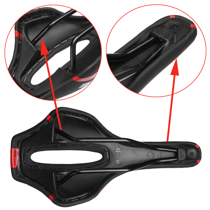 YF-1064 290X145Mm Breathable Leather Extra Comfort Hollow Saddle Seat Racing Pad Gel Cushion for Bicycle MTB Road Bike - MRSLM