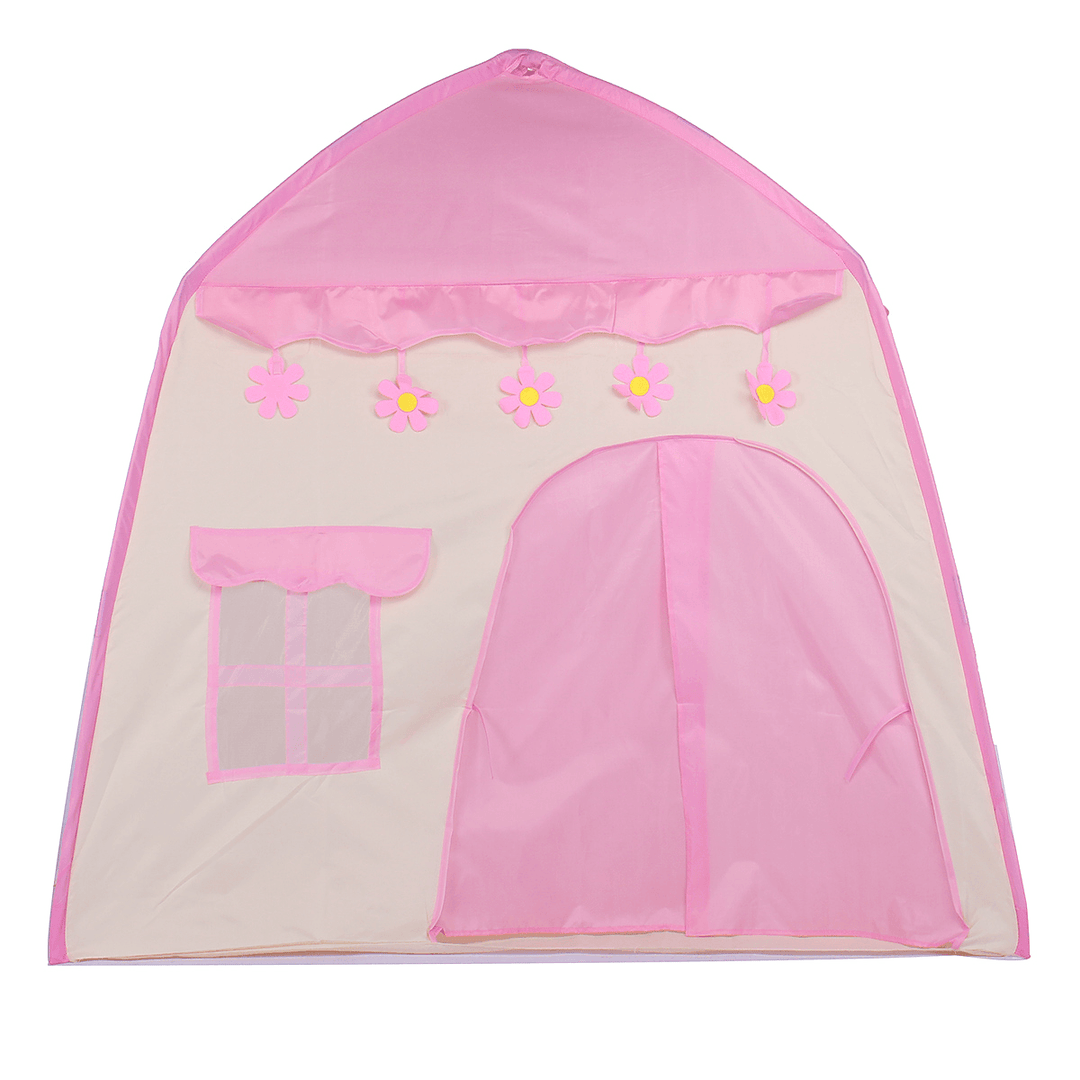Kid Playhouse Tent Princess Castle Teepee Tent Folding Portable Children Game Room with LED Star Lights Boys Girls Gift - MRSLM