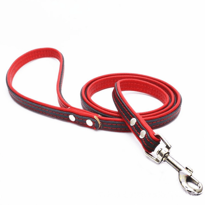 PU Leather Dog Leash Pet Puppy Belt Training Walking Strap Collar Traction Rope Belt - MRSLM