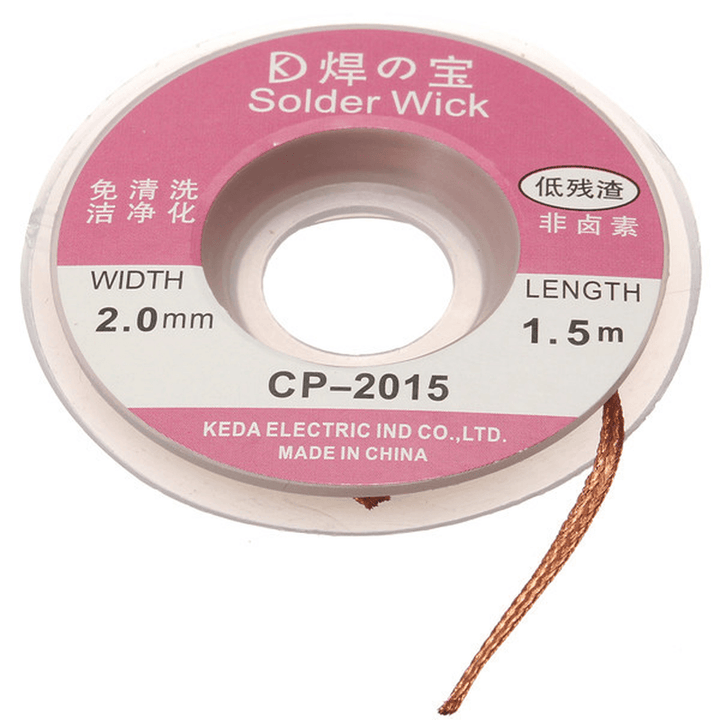 4Pcs 1.5Mx2Mm Solder Wire Desoldering Braid Solder Remover Copper Wick Spool Wire Cable - MRSLM