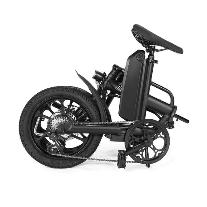 CMSBIKE F16-PLUS 13Ah 250W Black 16 Inches Folding Electric Bicycle 25Km/H 80Km Mileage Intelligent Variable Speed System Electric Bike - MRSLM
