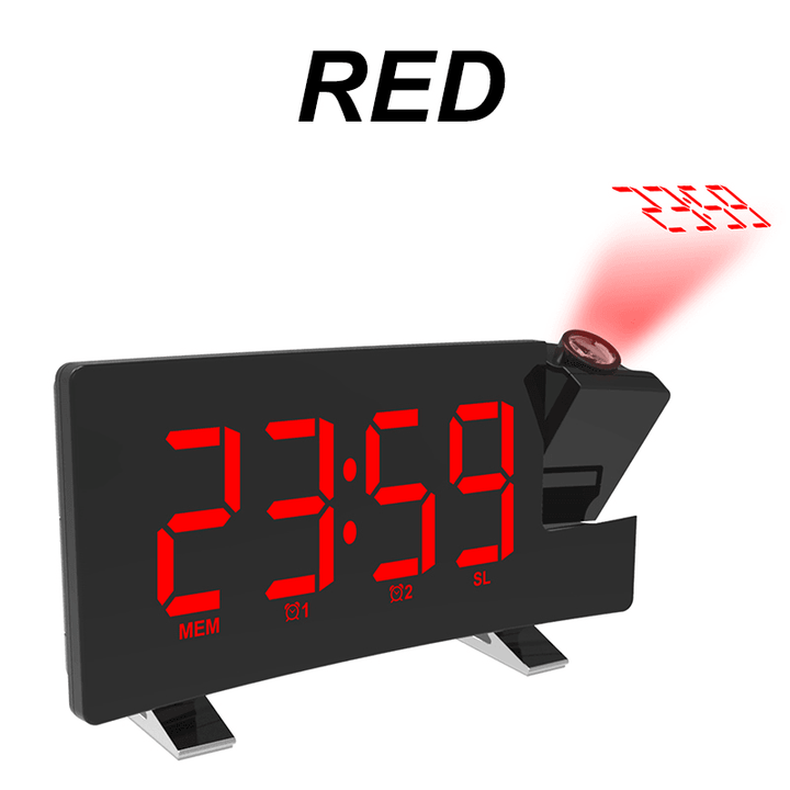 Wake-Up Light Digital Projection Alarm Clock Loud LED FM Radio Snooze Sleep - MRSLM