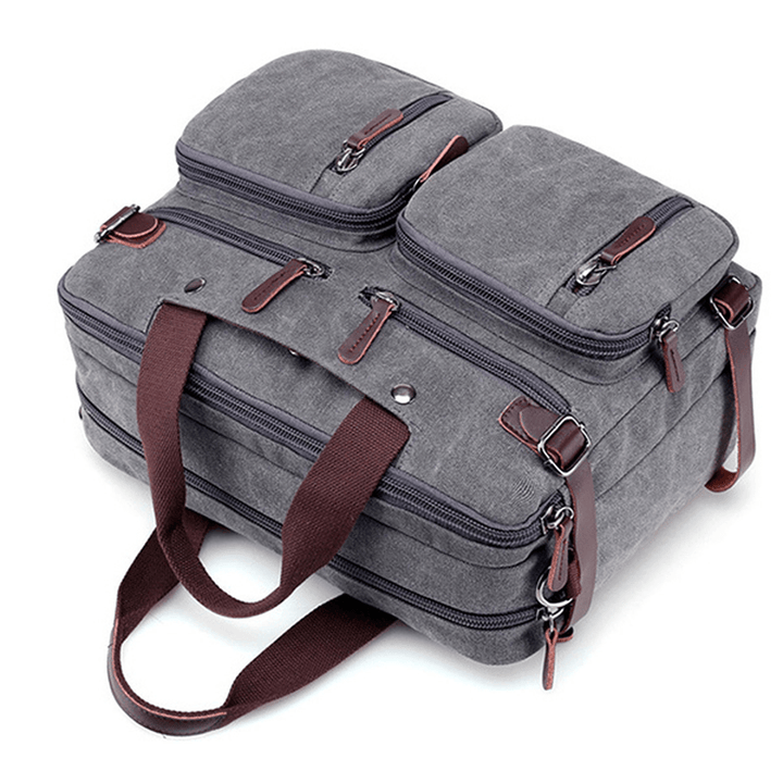 Ekphero® Men 3-Convertible Handbag Vintage Crossbody Shoulder Bag Travel Backpack - MRSLM