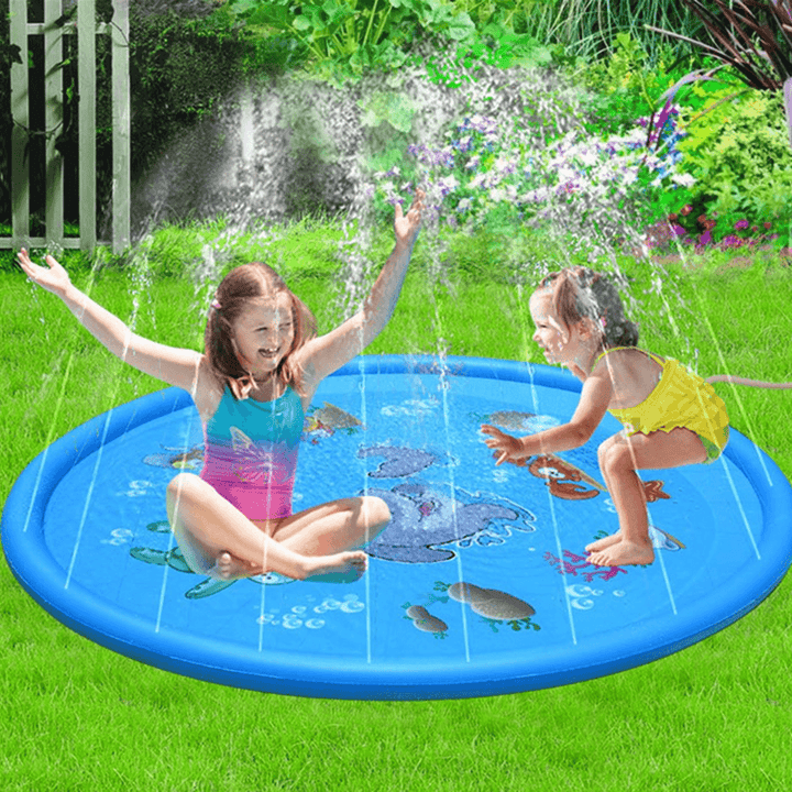 100CM Inflatable Children'S Lawn Splash Sprinkler Mat Play Pad with PVC Material for Outdoor - MRSLM