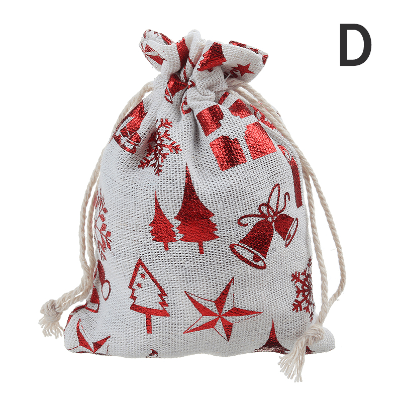 50Pcs 6 Styles Gift Bags Christmas Candy Pouches Drawstring Wedding Party Gift - MRSLM