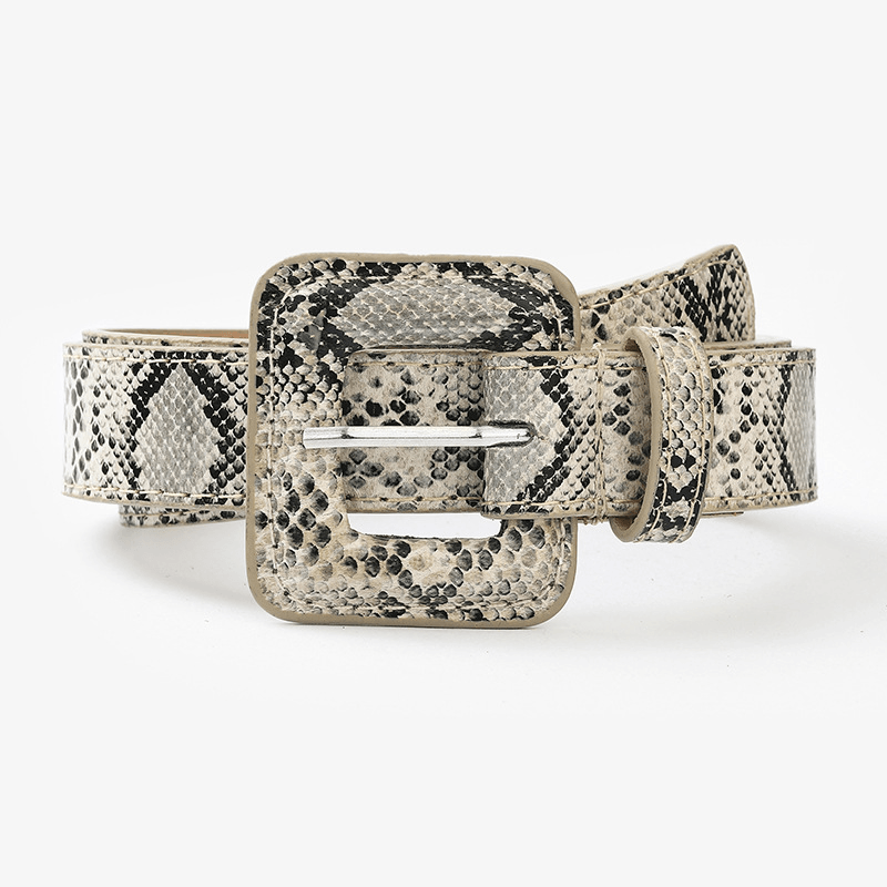 Women'S Snake Belt with Exaggerated Pin Buckle - MRSLM