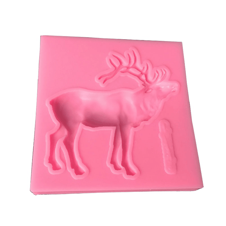 DIY Christmas Elk Shape Fondant Silicone Mold Cookies Chocolate Mould Party Kitchen Baking Decorating Tools Soap Candle Molds - MRSLM