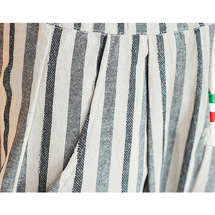 Men'S Casual Striped Printed Loose Harem Pants - MRSLM