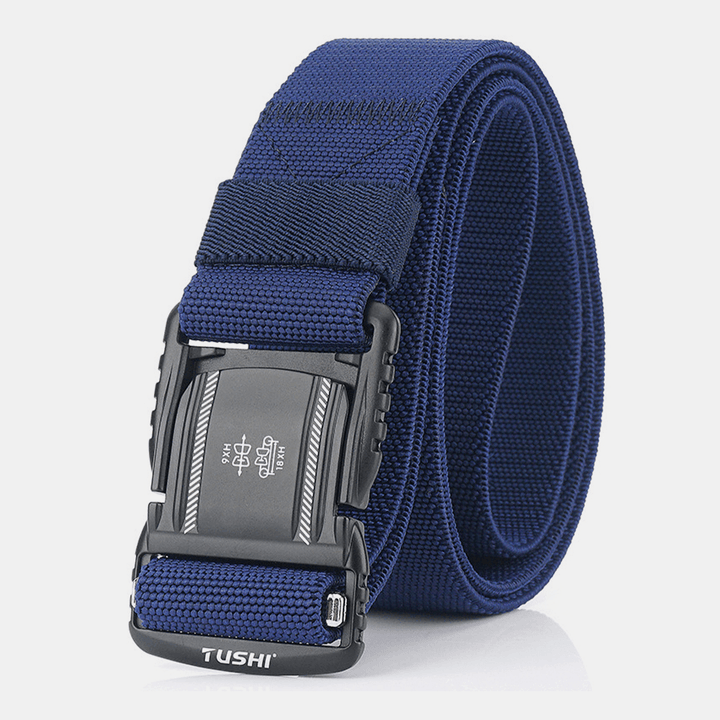 Men Nylon Braided 125Cm Magnet Quick Release Buckle Multifunctional Wear-Resistant Outdoor Military Training Tactical Belts - MRSLM