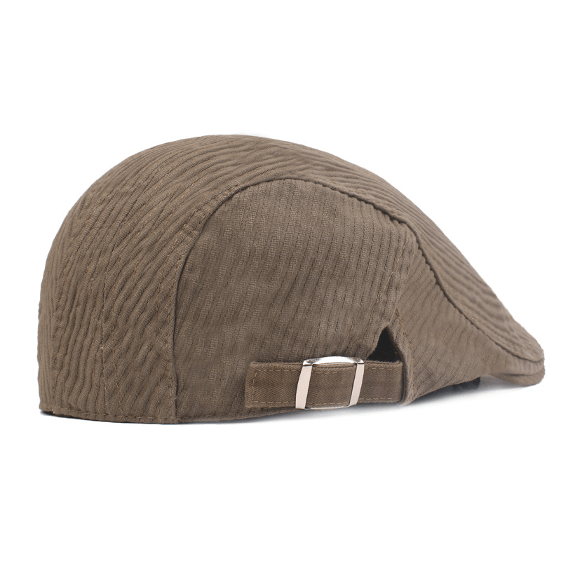 Mens Washed Cotton Beret Caps Outdoor Sport Adjustable Visor Forward Hat - MRSLM