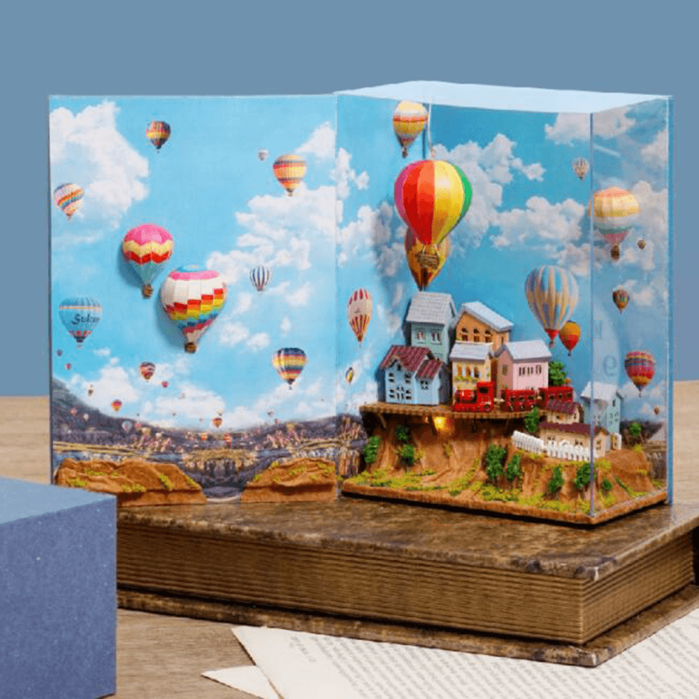 CUTE ROOM Hot Air Balloon Theme DIY Assembled Doll House for Children Toys - MRSLM