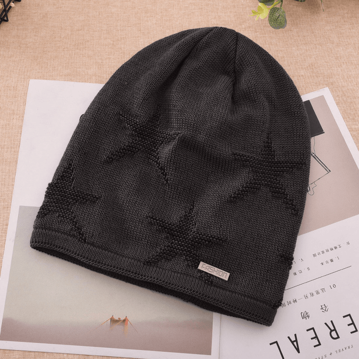 Men'S Knitted Woolen Thick Warm Toe Cap Sports Cap - MRSLM
