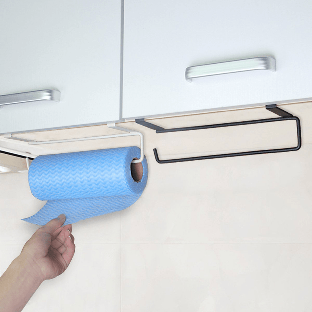 Towel Holder Hanging Kitchen Roll Paper Organizer Storage Rack Tissue Hanger - MRSLM