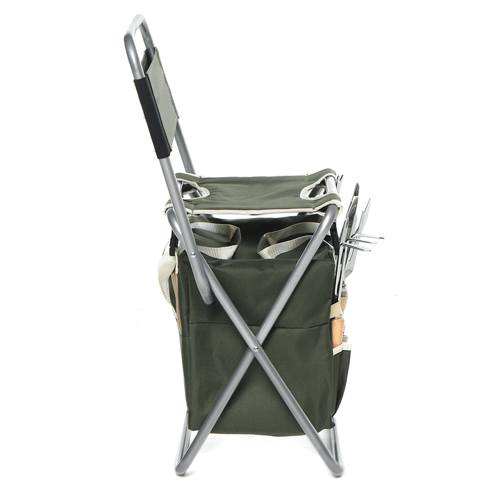 Portable Folding Fishing Chair Hiking Camping Storage Backpack Gardening Tools Storage Oxford Bags Set - MRSLM