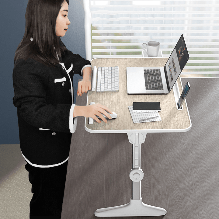Laptop Standing Desk Foldable Height & Angle Adjustable Computer Tablet Desk Bed Office Multifunctional Stand - MRSLM