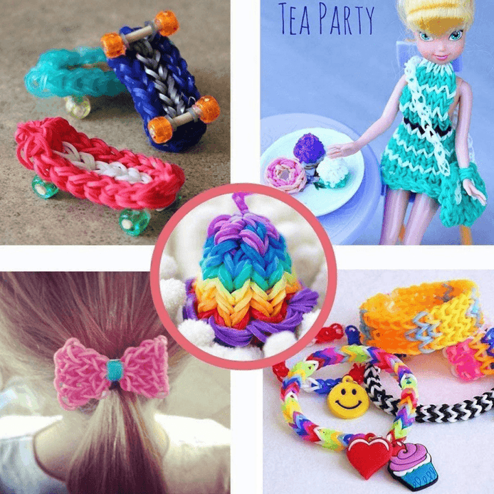 Rainbow Braided Rubber Band Knitting Machine Set Handmade Children'S Toys - MRSLM