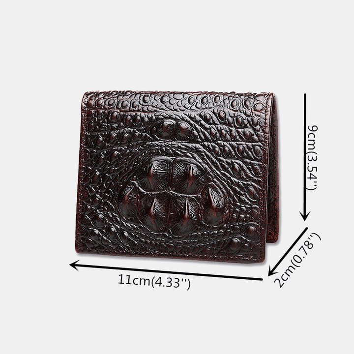 Men Genuine Leather Crocodile Business Money Clip Card Case Wallet - MRSLM