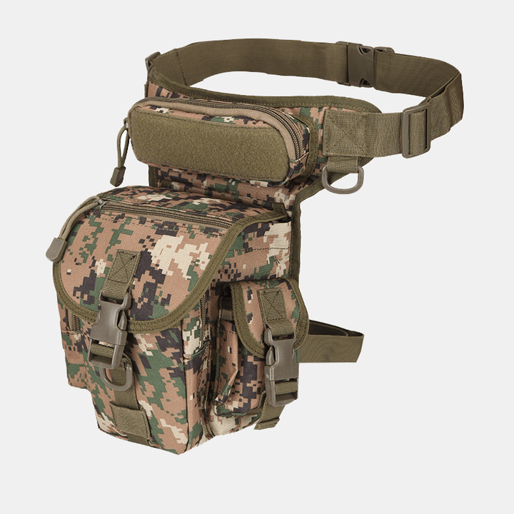 Men Oxford Cloth Camouflage Outdoor Sport Reporter Photography Leg Bag Waist Bag Shoulder Bag - MRSLM