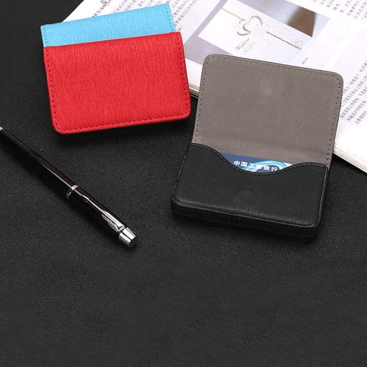 Ipree® PU Leather Card Holder Credit Card Case Portable ID Card Storage Box Men Women - MRSLM