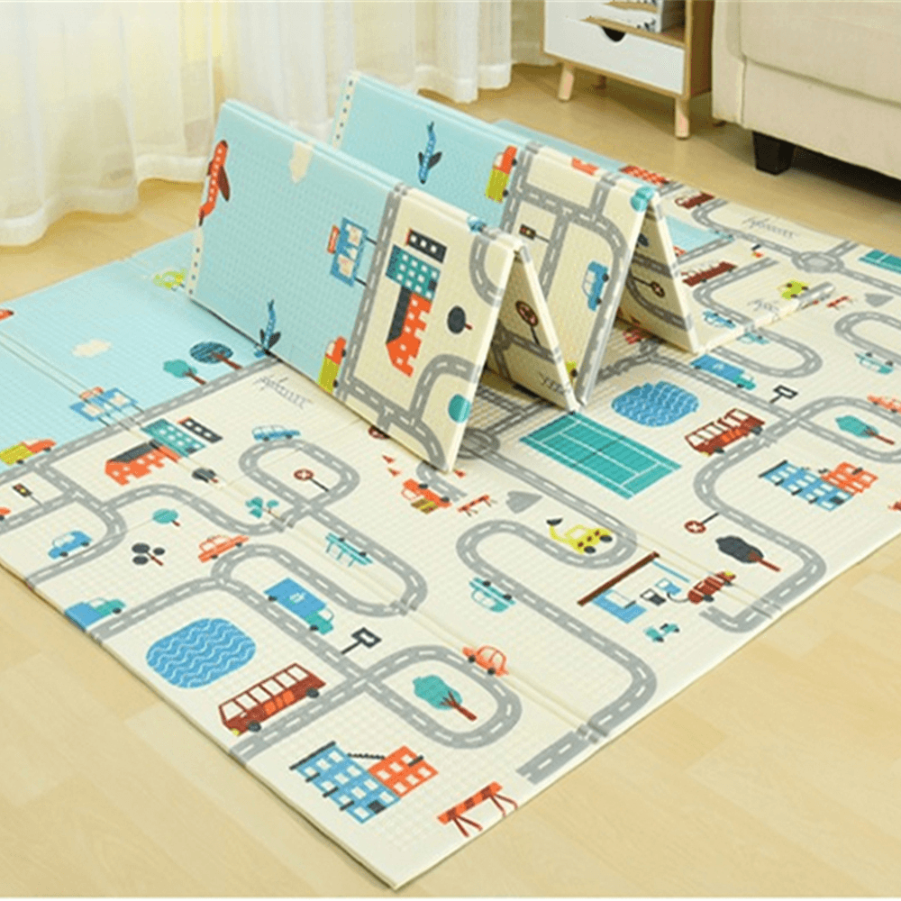 2 X 1.8M Infant Foldable Cartoon Baby Play Mat Babe Carpet Children Crawling - MRSLM