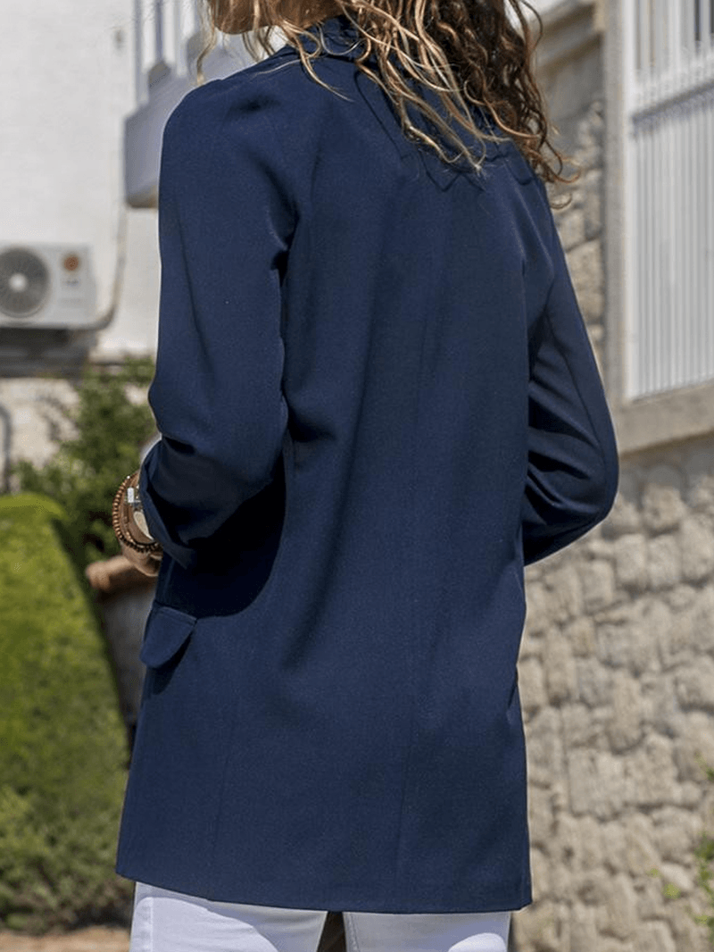 Women Autumn Long Sleeve Office Casual Fit Turn-Down Collar Blazers - MRSLM