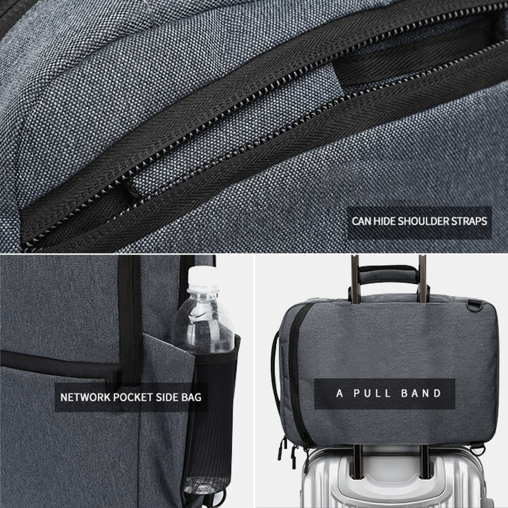 Men Large Capacity Waterproof Detachable Shoulder Strap 15.6 Inch Laptops Case Backpack Shoulder Bag Crossbody Bag - MRSLM