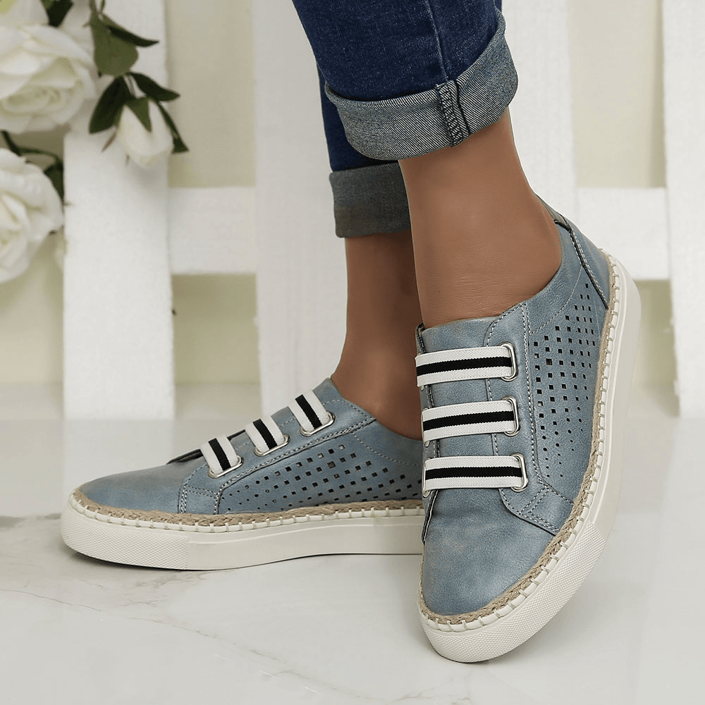 Women Casual Hand Weave Hollow Out Breathable Loafers - MRSLM