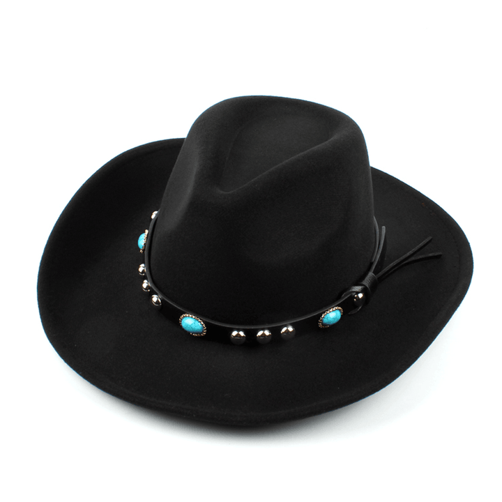 Bang Good Mens Women Vintage Woolen Western Cowboy Hat - MRSLM